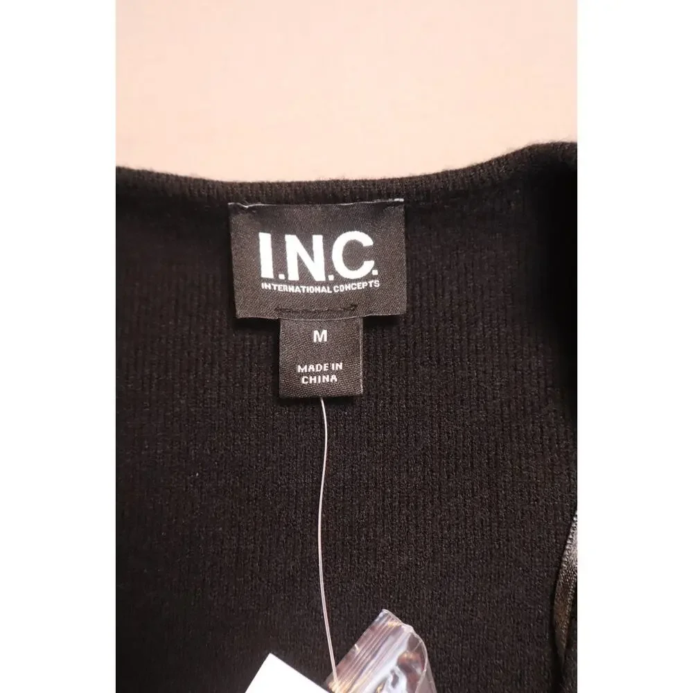 NEW International Concepts Black Double Breasted Gold Button Sweater Blazer M